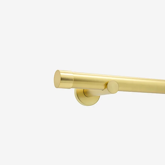 28mm Allure Signature Brushed Gold End Cap Eyelet pole