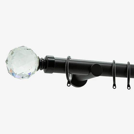 28mm Allure Signature Matt Black Crystal pole