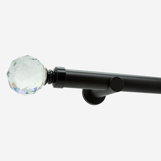 28mm Allure Signature Matt Black Crystal Eyelet pole