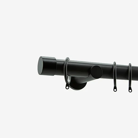 28mm Allure Signature Matt Black End Cap pole