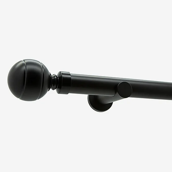 28mm Allure Signature Matt Black Ribbed Ball Eyelet pole