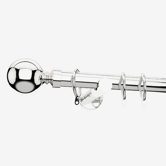 28mm Allure Signature Polished Chrome Ball pole