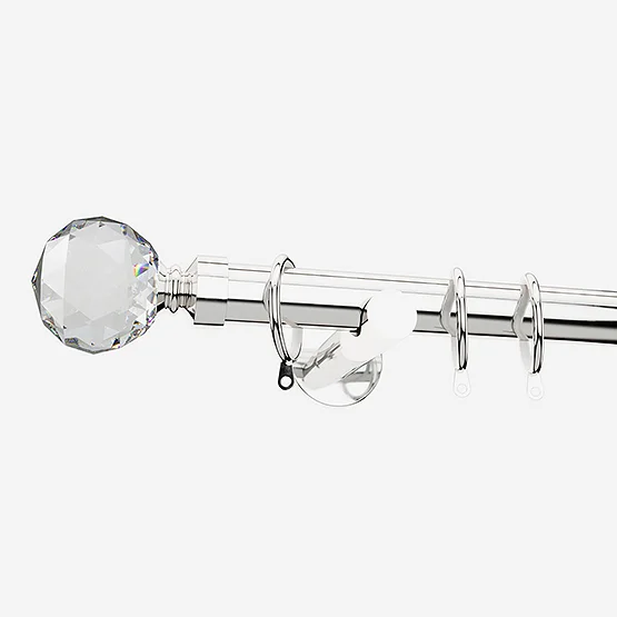 28mm Allure Signature Polished Chrome Crystal pole