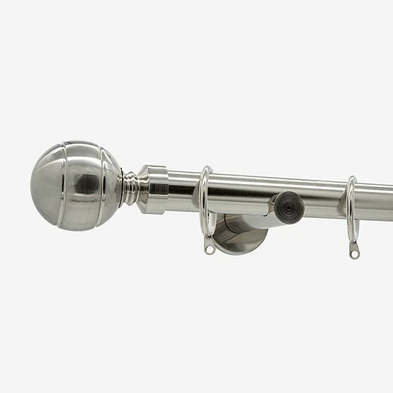 28mm Allure Signature Stainless Steel Ribbed Ball pole