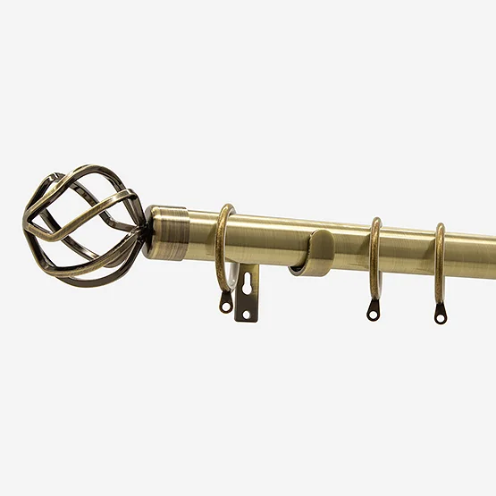35mm Allure Classic Antique Brass Cage Finial pole