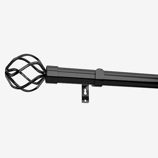 35mm Allure Classic Black Nickel Cage Finial Eyelet pole