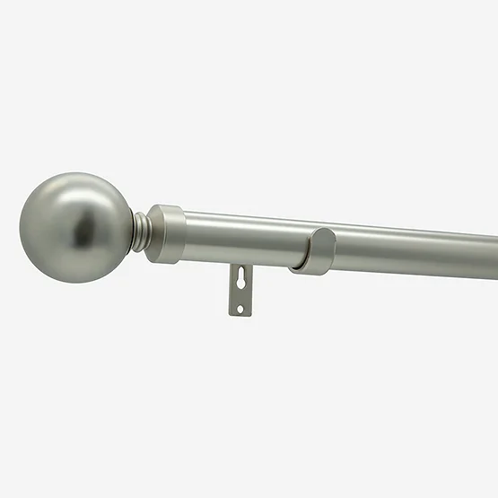 35mm Allure Classic Brushed Steel Ball Eyelet pole