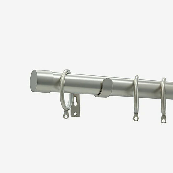 35mm Allure Classic Brushed Steel End Cap pole