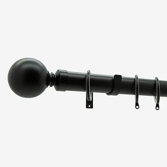 35mm Allure Classic Matt Black Ball Finial pole