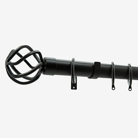 35mm Allure Classic Matt Black Cage Finial pole
