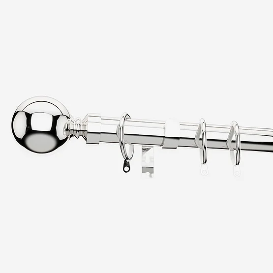 35mm Allure Classic Polished Chrome Ball Finial pole