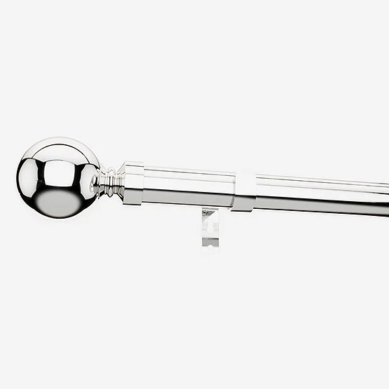 35mm Allure Classic Polished Chrome Ball Finial Eyelet pole