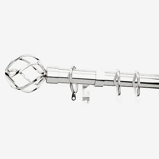 35mm Allure Classic Polished Chrome Cage Finial pole
