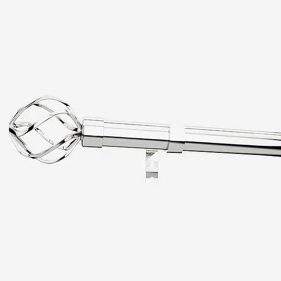 35mm Allure Classic Polished Chrome Cage Finial Eyelet pole