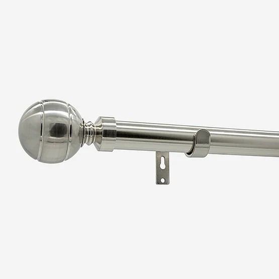 35mm Allure Classic Stainless Steel Ribbed Ball Finial Eyelet pole