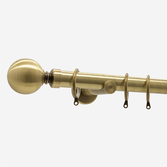 35mm Allure Signature Antique Brass Ball Finial pole