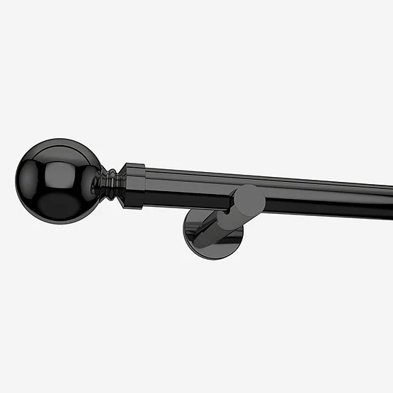 35mm Allure Signature Black Nickel Ball Finial Eyelet pole