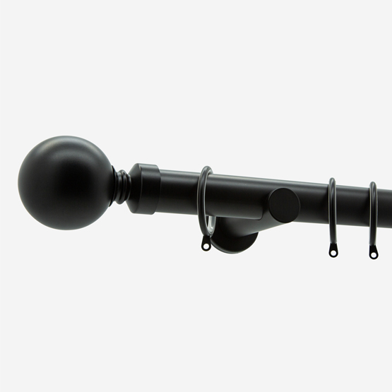 35mm Allure Signature Matt Black Ball Finial pole