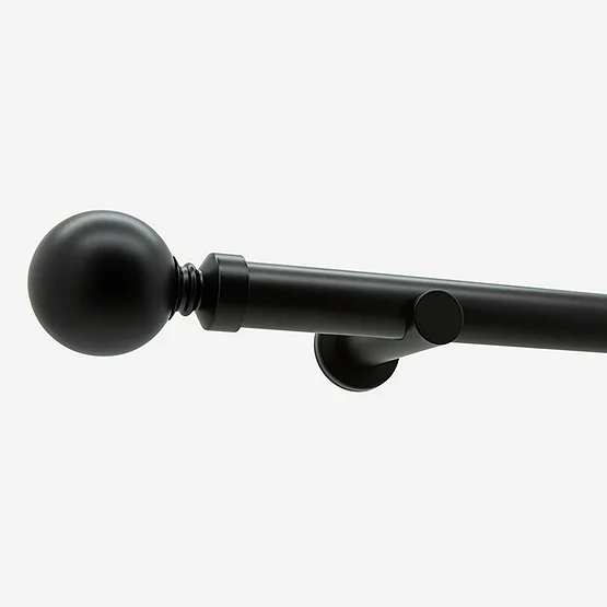35mm Allure Signature Matt Black Ball Finial Eyelet pole