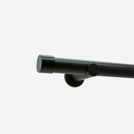 35mm Allure Signature Matt Black End Cap Finial Eyelet pole