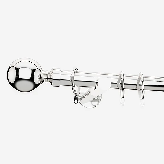 35mm Allure Signature Polished Chrome Ball Finial pole