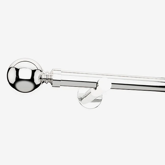 35mm Allure Signature Polished Chrome Ball Finial Eyelet pole