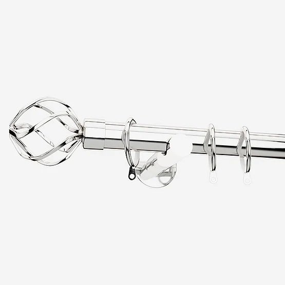 35mm Allure Signature Polished Chrome Cage Finial pole