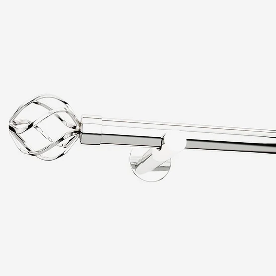35mm Allure Signature Polished Chrome Cage Finial Eyelet pole