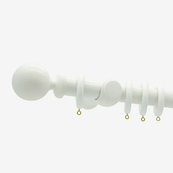 35mm Oxford Bright White Ball Finial  pole