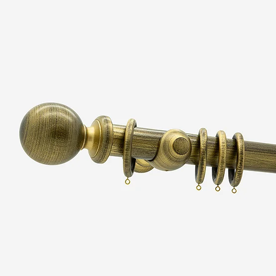 35mm Oxford Brushed Gold Ball Finial  pole