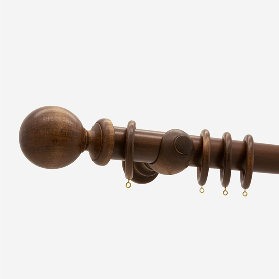 50mm Oxford Dark Walnut Ball Finial  pole