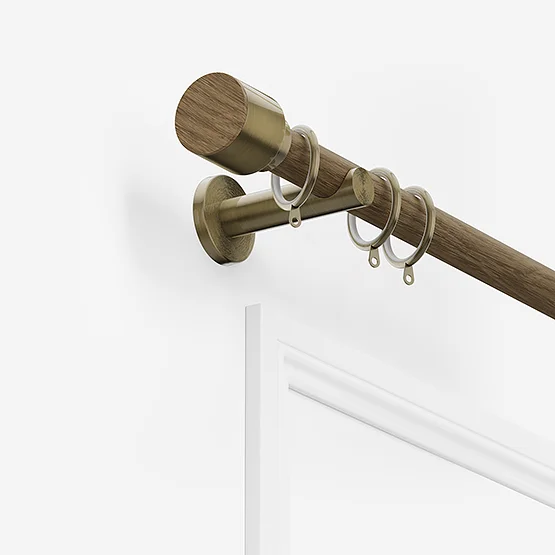 28mm Signature Antique Brass & Aged Oak Drum pole