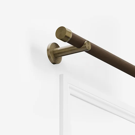 28mm Signature Antique Brass & Walnut End Cap Eyelet pole