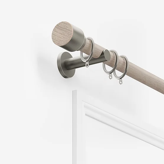 28mm Signature Brushed Steel & Light Oak Drum pole