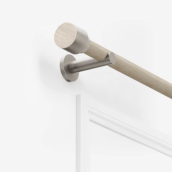 28mm Signature Brushed Steel & Light Oak Drum Eyelet pole