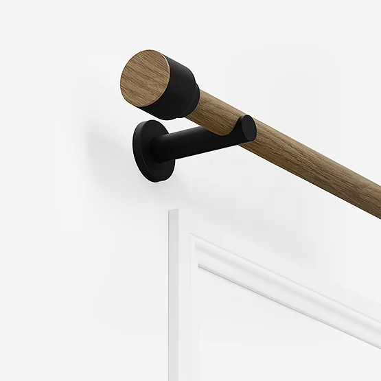 28mm Signature Matt Black & Aged Oak Drum Eyelet pole