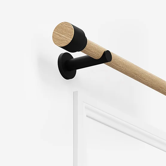 28mm Signature Matt Black & Natural Oak Drum Eyelet pole