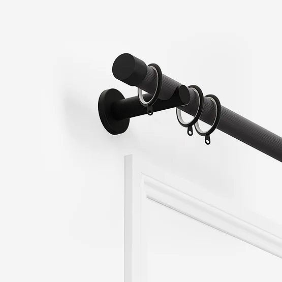 28mm Signature Matt Black & Smoke Grey End Cap pole