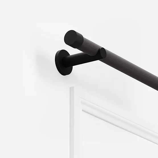 28mm Signature Matt Black & Smoke Grey End Cap Eyelet pole
