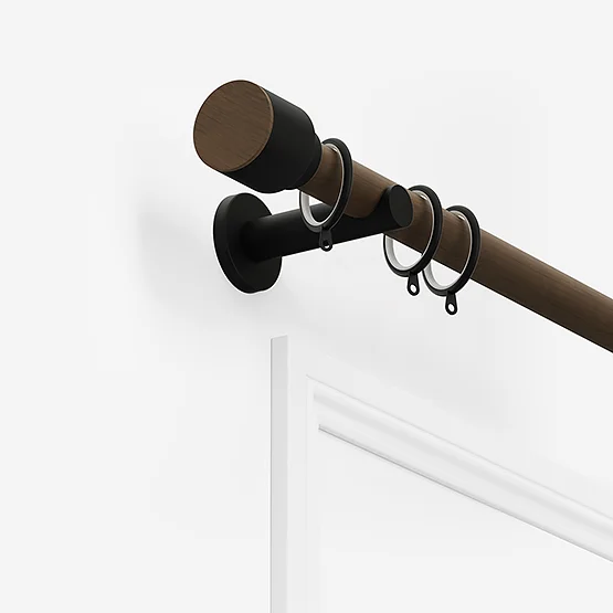 28mm Signature Matt Black & Walnut Drum pole