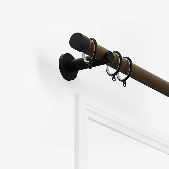 28mm Signature Matt Black & Walnut End Cap pole