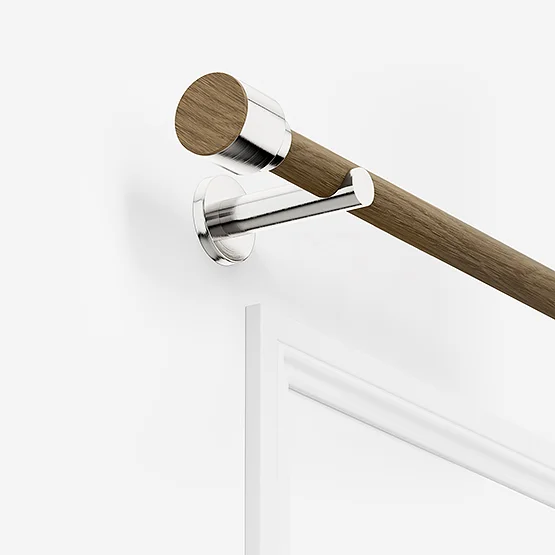 28mm Signature Stainless Steel & Aged Oak Drum Eyelet pole