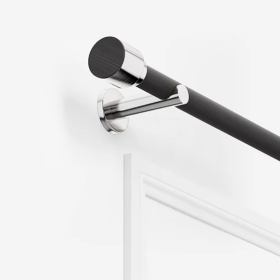 28mm Signature Stainless Steel & Smoke Grey Drum Eyelet pole