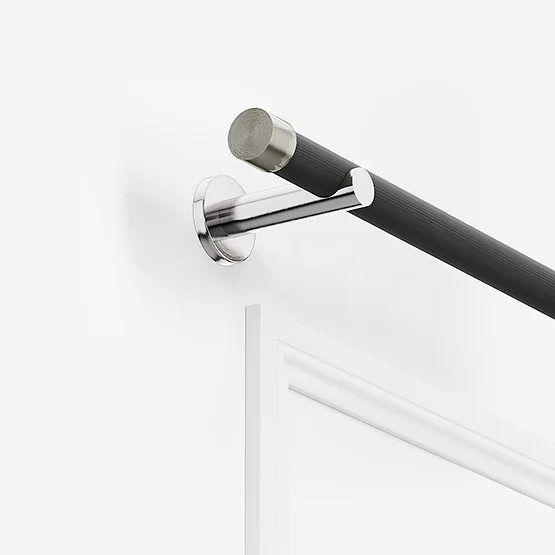 28mm Signature Stainless Steel & Smoke Grey End Cap Eyelet pole