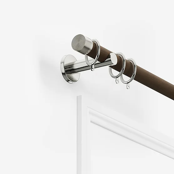 28mm Signature Stainless Steel & Walnut End Cap pole