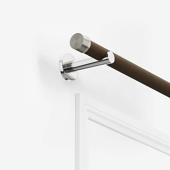 28mm Signature Stainless Steel & Walnut End Cap Eyelet pole