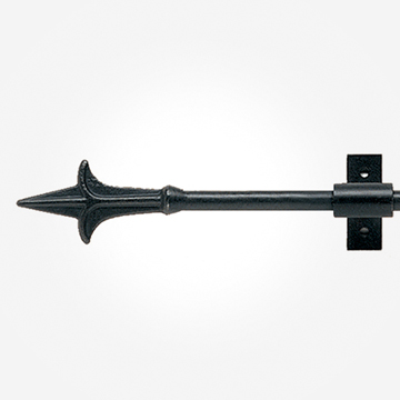 12mm Black Wrought Iron Spear Finials Curtain Pole