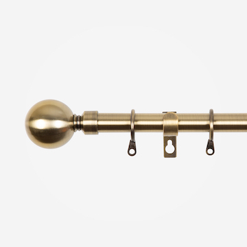 16mm-19mm Sunflex Highstyle Antique Brass Extendable Ball Finial Curtain Pole