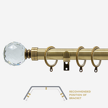28mm Allure Classic Antique Brass Crystal Ball Bay Window