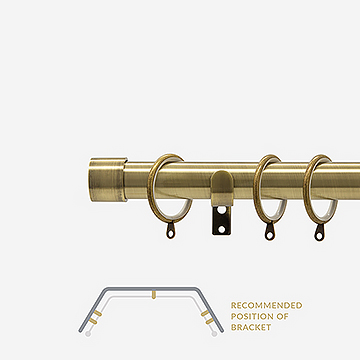 28mm Allure Classic Antique Brass End Cap Bay Window Curtain Pole